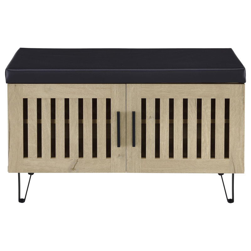 Clackamas White Oak 2-Door Storage Bench, White Oak