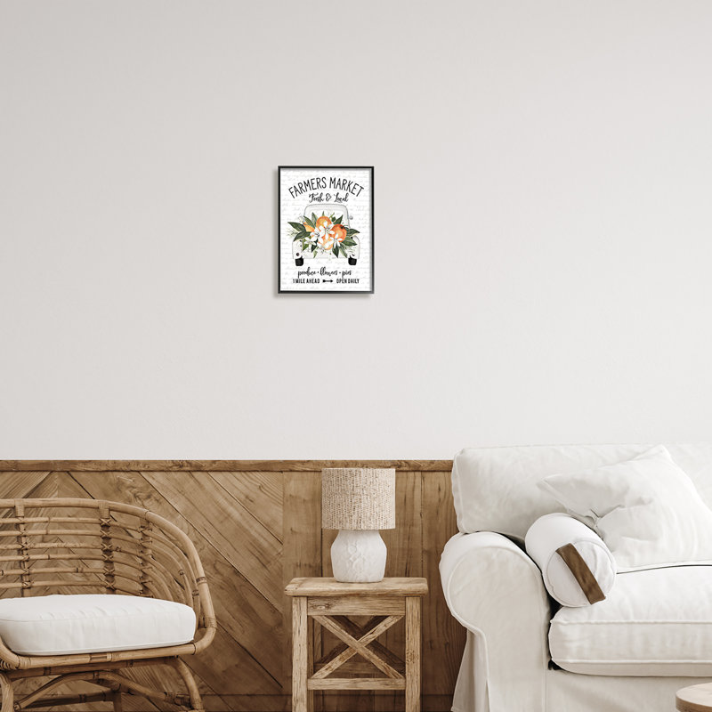 Farmers Market, fleur d'oranger, Giclée encadrée noir minuit, H 14 po x l 11 po x P 1,5 po