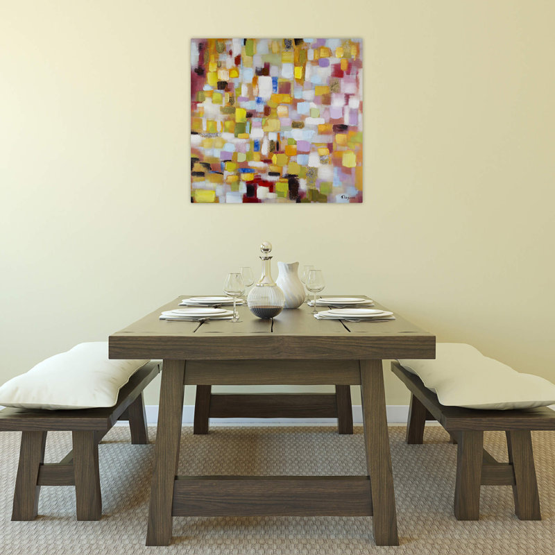 Patch Carpet in Pastel - No Frame Square Painting on Canvas