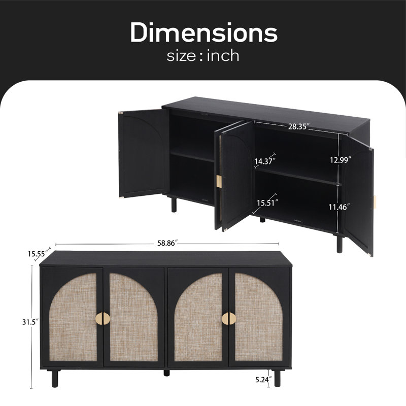 Buffet 58,86 po Couthran, Noir