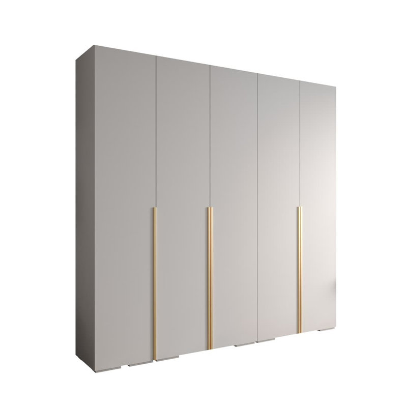 Rasab 5 Door Manufactured Wood Wardrobe, Matte White