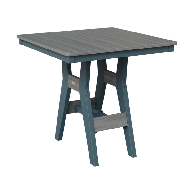 Harbor Outdoor Square Dining Table, Driftwood Gray, 30.37" H x 33" W x 33" D, Slate