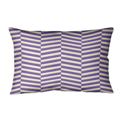 Fractured Stripes Faux Leather Lumbar Pillow
