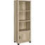 Tour multimédia en bois d'ingénierie, aspect pin vieilli, 3 étagères, 4 espaces de rangement, idéal pour les petits espaces. Étagère en pin, gain d'espace, rangement pour livres et objets de décoration.