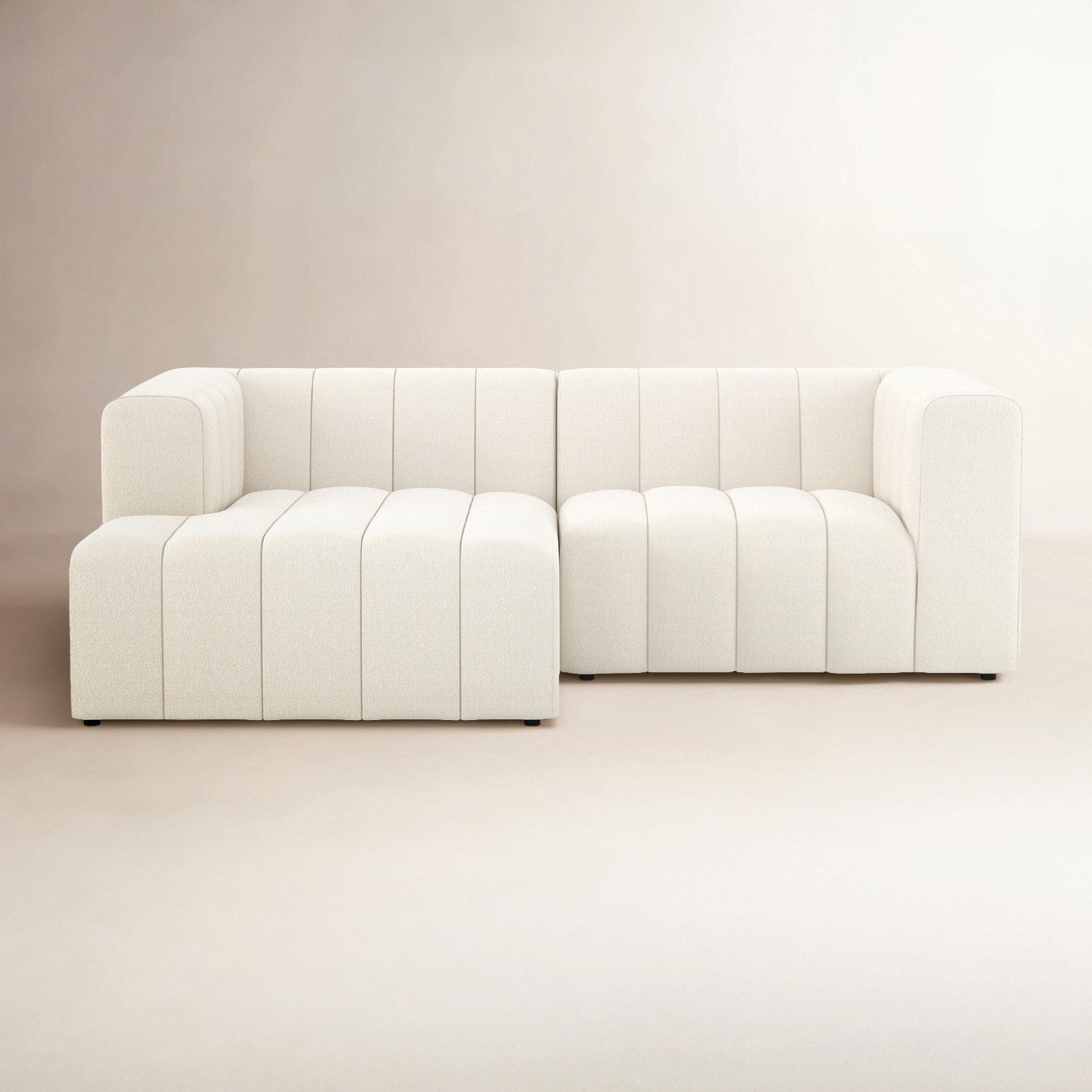 Bowry Sofa and Chaise, Left Hand Facing, Fayette Cloud Polyester Blend