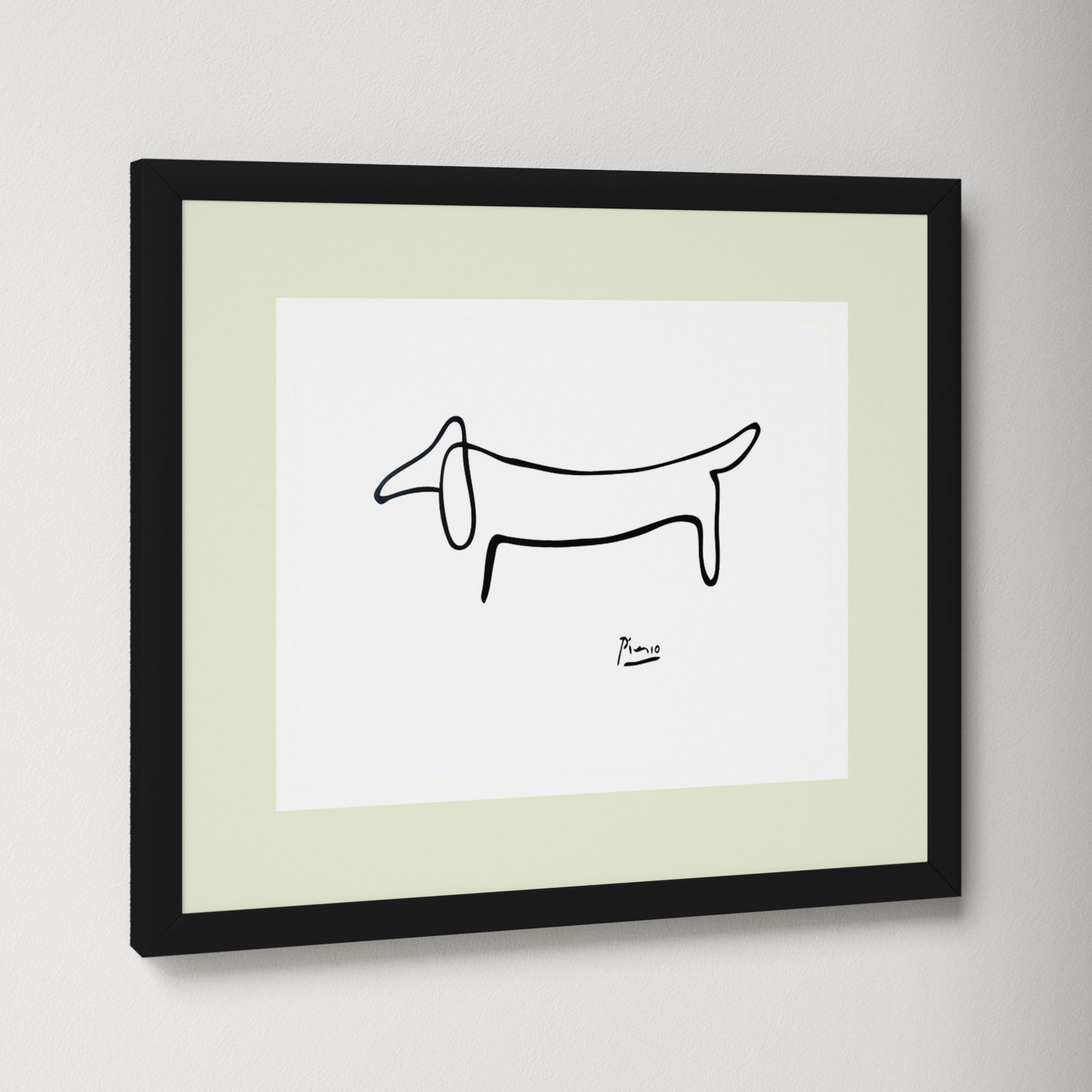 Midtown "Le Chien (The Dog)" Print, 13.25" H x 15.25" W x 0.75" D, Matte Black