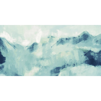 Blue And Gray Abstract - Wrapped Canvas Painting