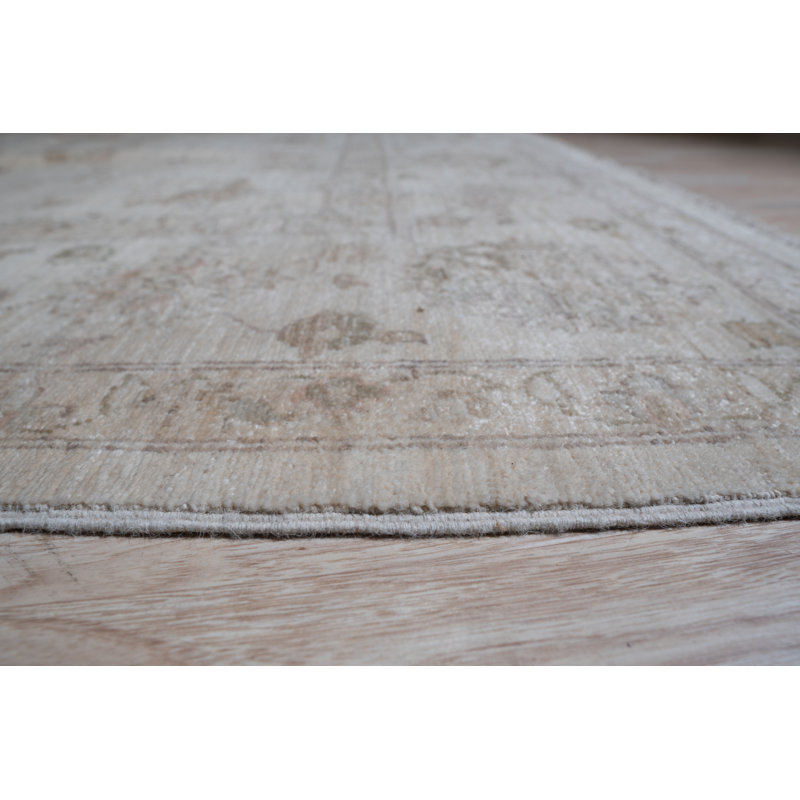Beige Hand Knotted Wool Rug
