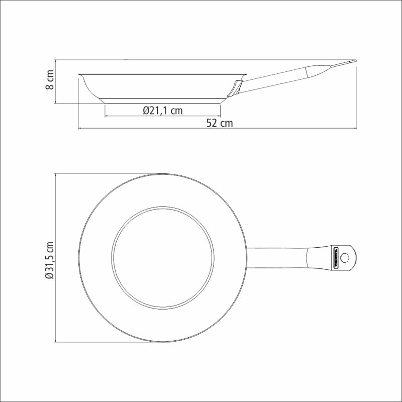 Stainless Steel Non-Stick Frying Pan, 30cm