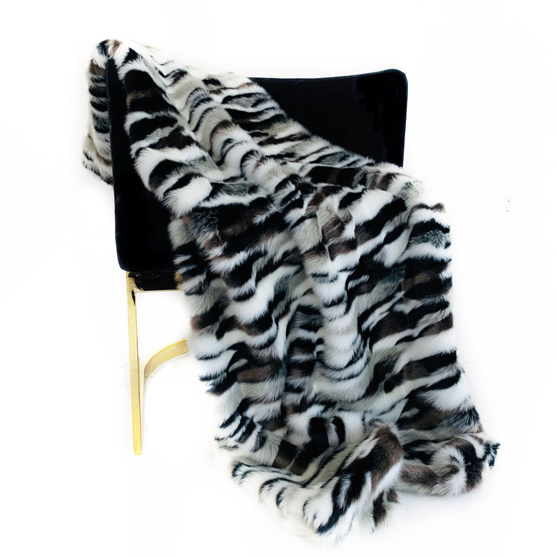 Couverture Plutus, l 120 po x L 114 po, Noir, blanc
