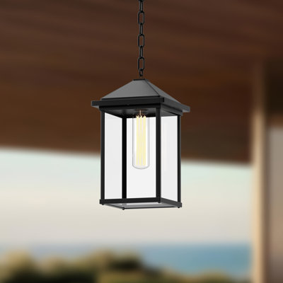 Lanterne suspendue d'extérieur texturée noire H 13 po Velda
