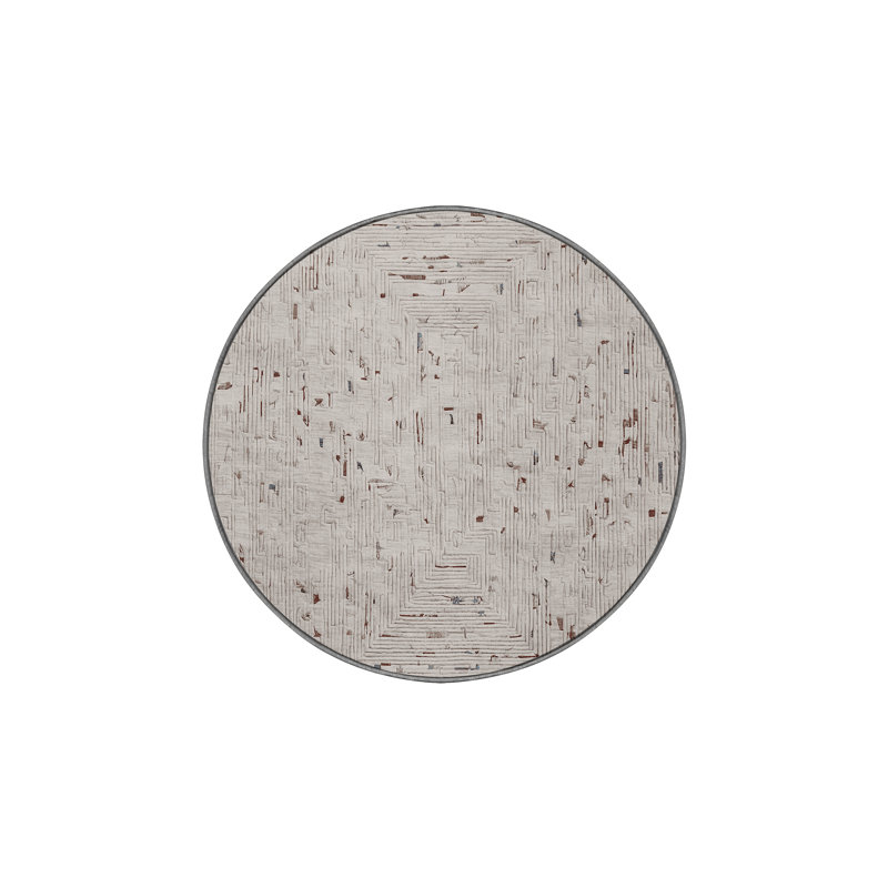 Machine Washable Gray Area Rug, Round 7'