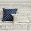 Édredon double / grand - Imprimé seersucker bleu doux et taupe, 2 taies décoratives, literie lavable et machine à jeter le diamant dans une machine à laver commerciale
