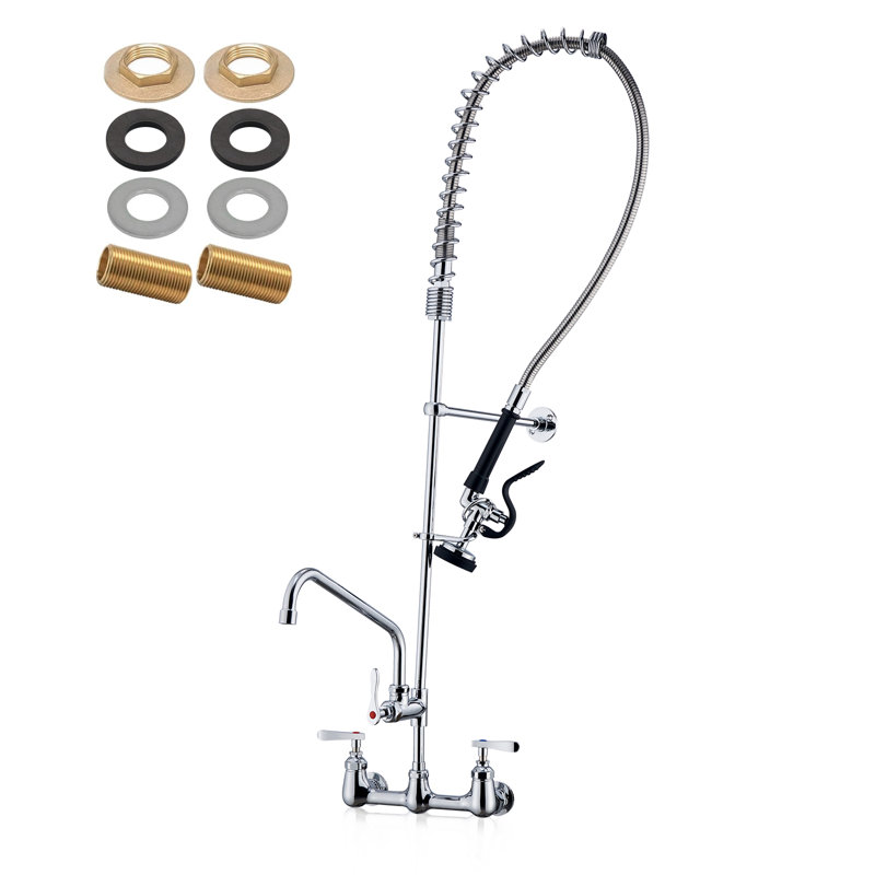 Robinet de cuisine commercial de 47 po de hauteur avec pulvérisateur rétractable 