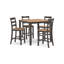 Ensemble de table de salle à manger à hauteur de comptoir Gasy, 4 chaises, bois, brun-108208127