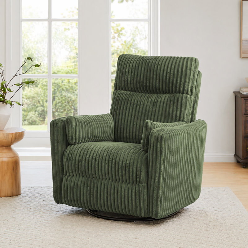 Fauteuil inclinable Sherry, Velours côtelé vert forêt Bella