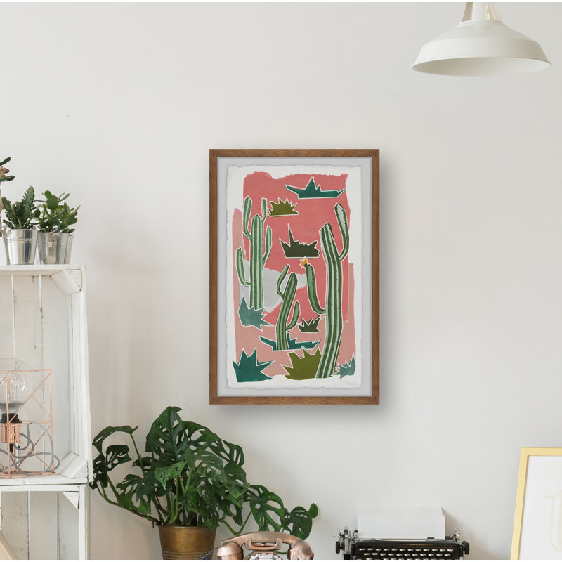 «Cactus Wilderness» par Parvez Taj, reproduction d'art sur papier encadrée, H 18 po x l 12 po x 1,5 po
