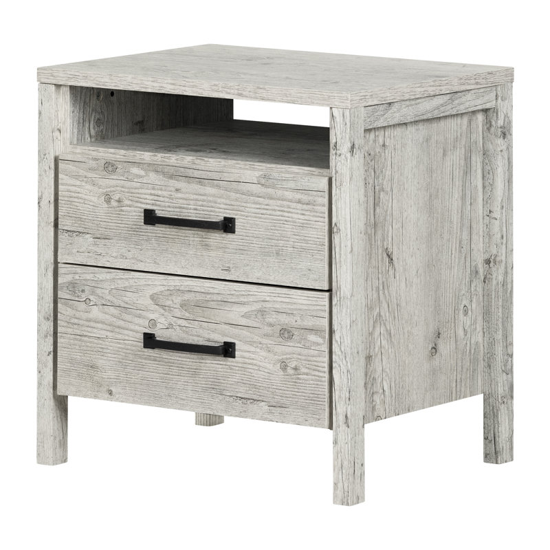 Gravity 2 - Drawer Nightstand, Seaside Pine/Black
