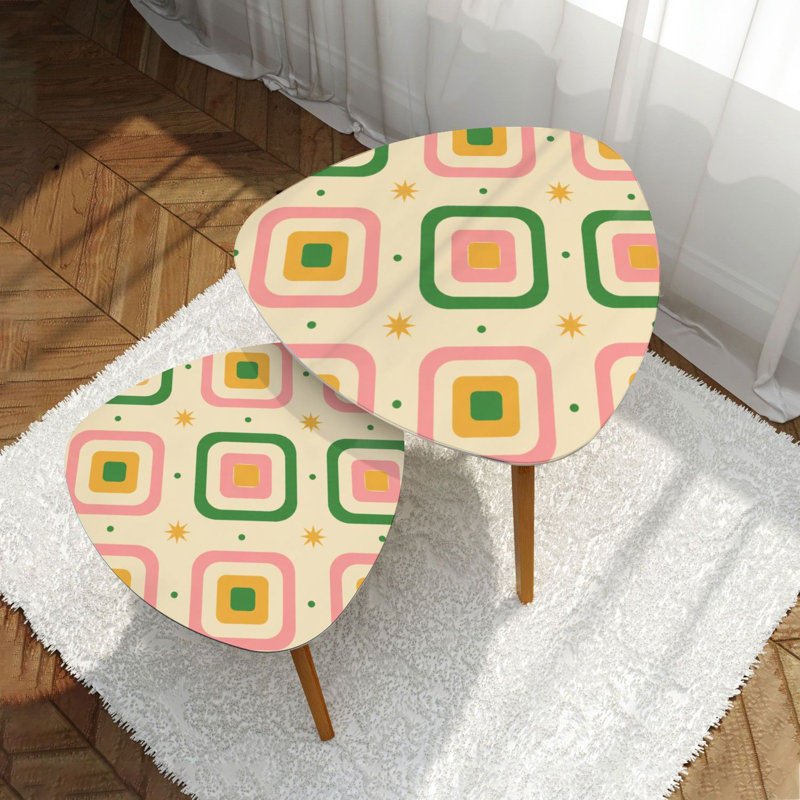 Ensemble de 2 tables basses gigognes Triangle 70 s