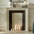 Beige + Walnut Solid Wood Freestanding Fireplace