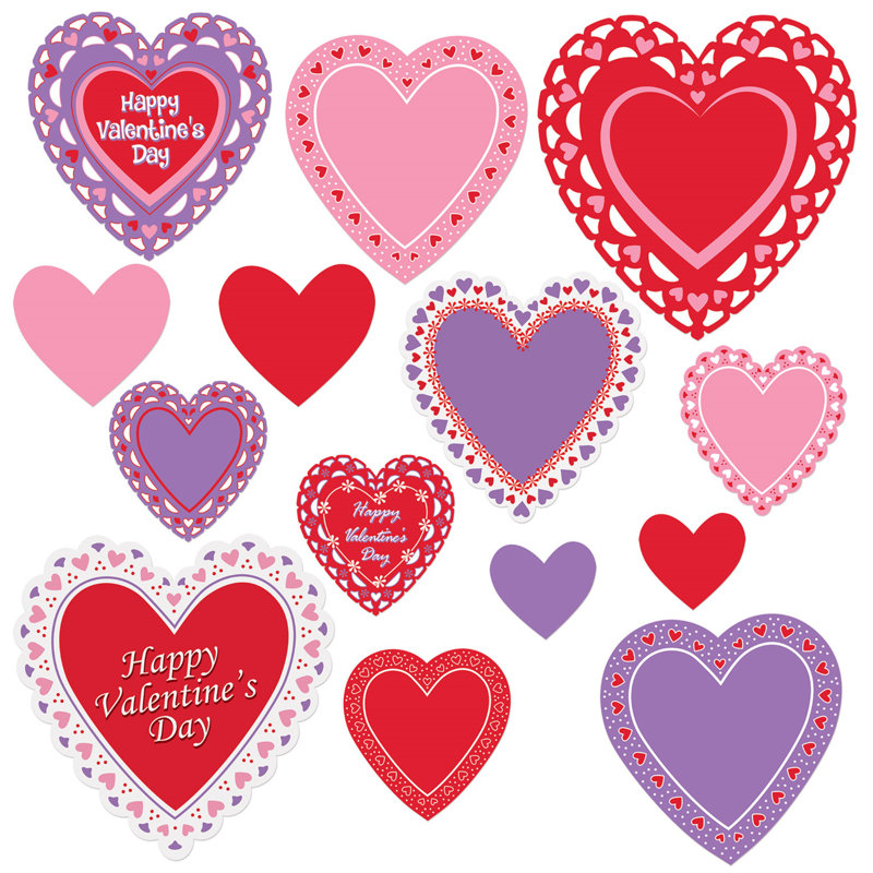 Découpes de la Saint-Valentin - assorties - paquet de 12