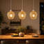 Ribbed Amber Fluted Glass Lamp Shade, Vintage E27 Easy Fit Replacement Pendant Lamp Shade with Reducer Ring