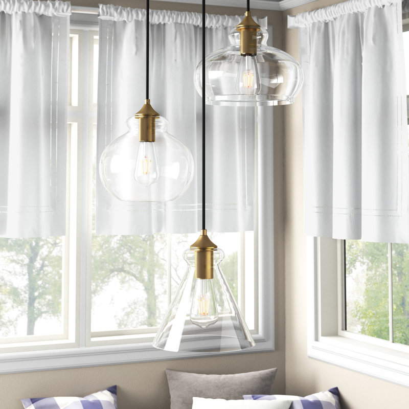 Luminaire suspendu à intensité variable 3 lumières Inola , Laiton