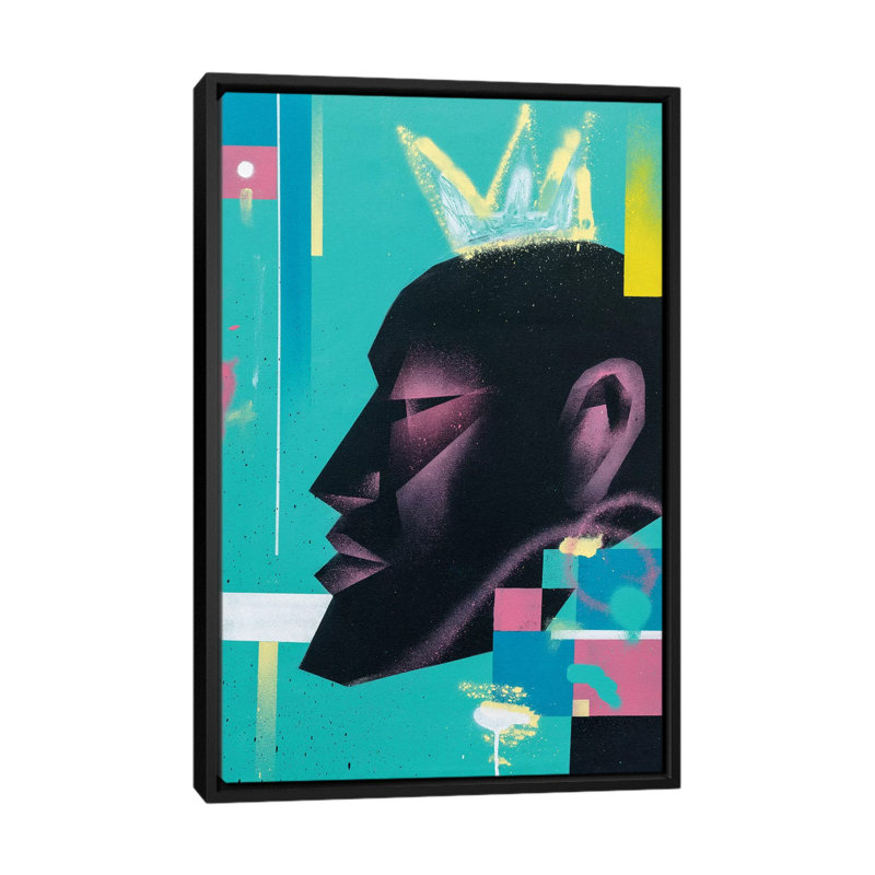 «King» par VCalvento - impression d'art graphique, H 48 po x l 32 po x P 1,5 po, Pas de tapis, Toile avec cadre noir