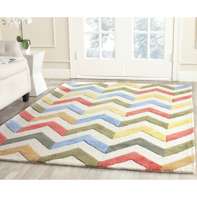 Ellicott Hand Tufted Wool Chevron Rug, Rectangle 6' x 9'