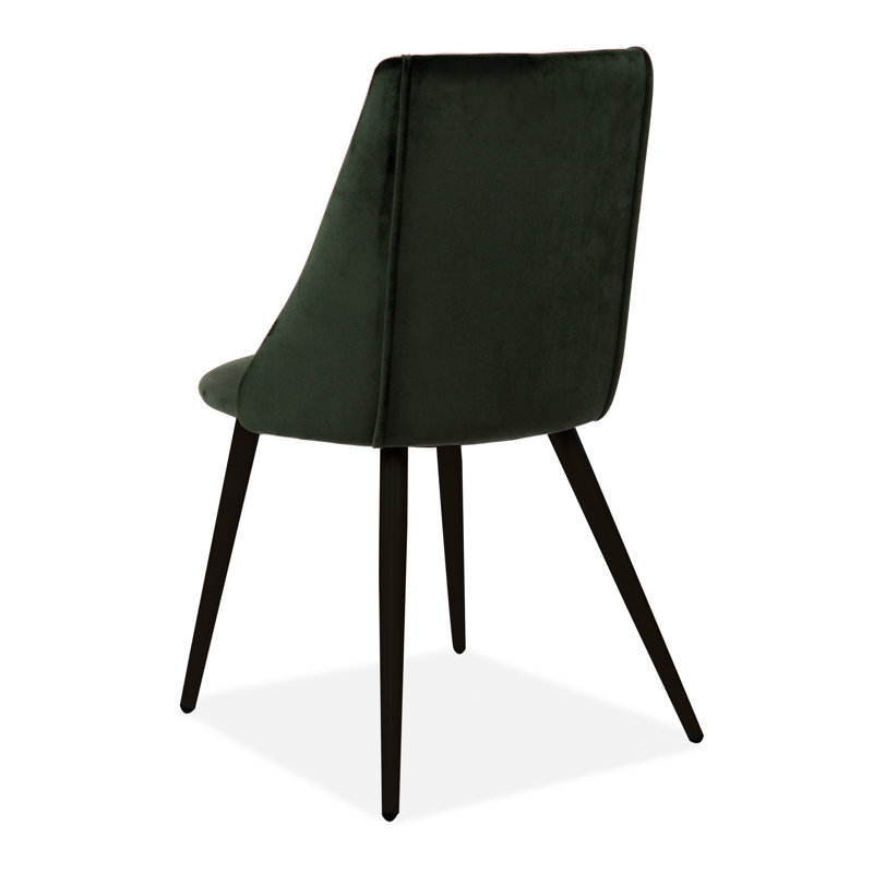 46.99cm H Velvet Upholstered Side Chair, Deep Green