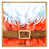 Toile avec cadre flottant or