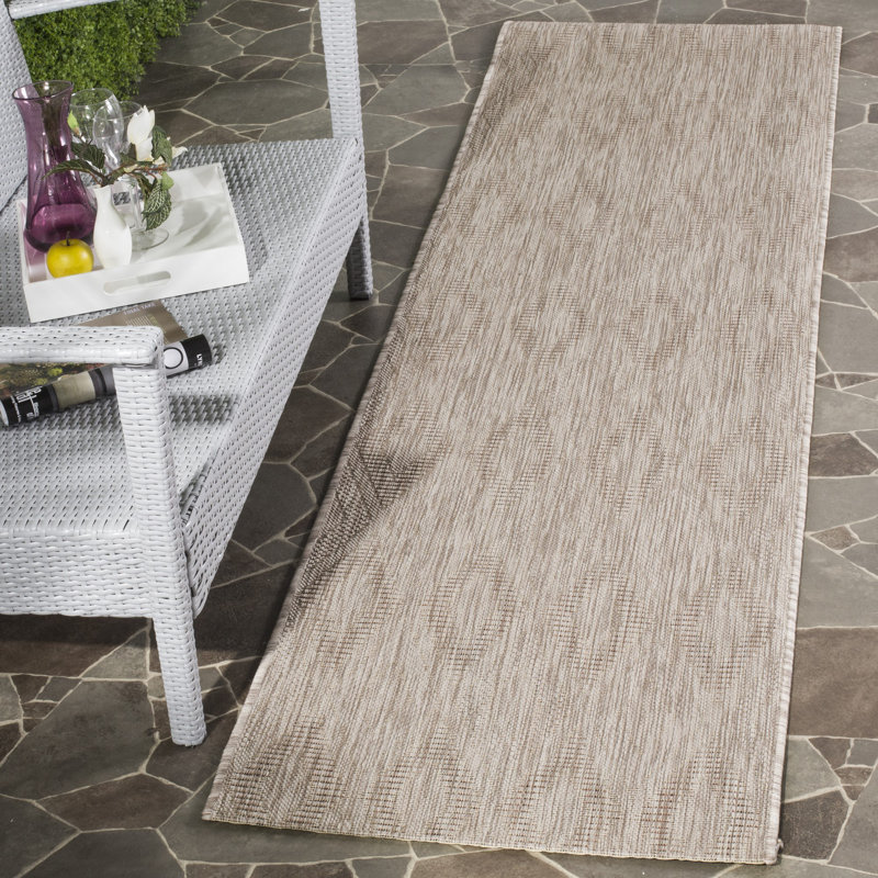 Tapis intérieur / extérieur beige Davy, Tapis de couloir 2 pi 3 po x 14 pi