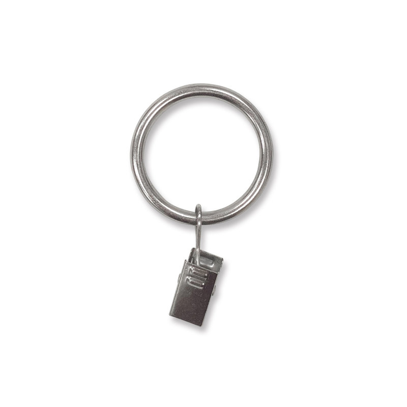 Anneaux de rideau Fraida, Nickel brossé, 2,6 po x 1,6 po x 0,4 po