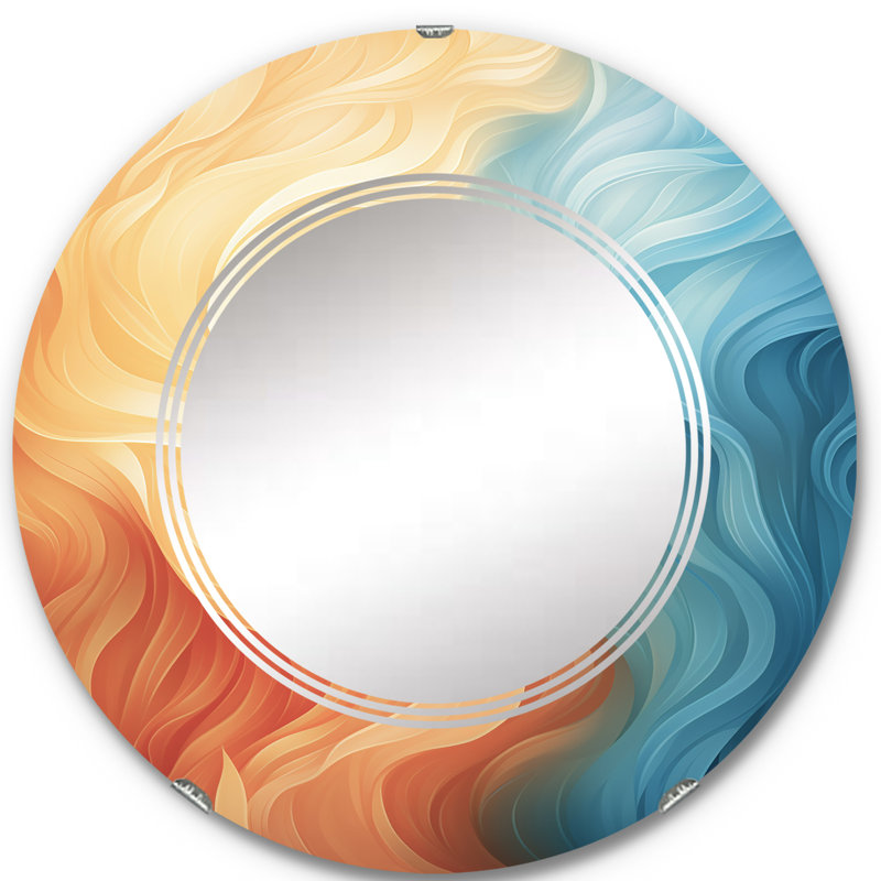 Kophinou - Miroir mural moderne rond, 24 po x 24 po