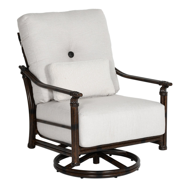 Coco Cushioned High Back Lounge Swivel Rocker w/One Accent Pillow