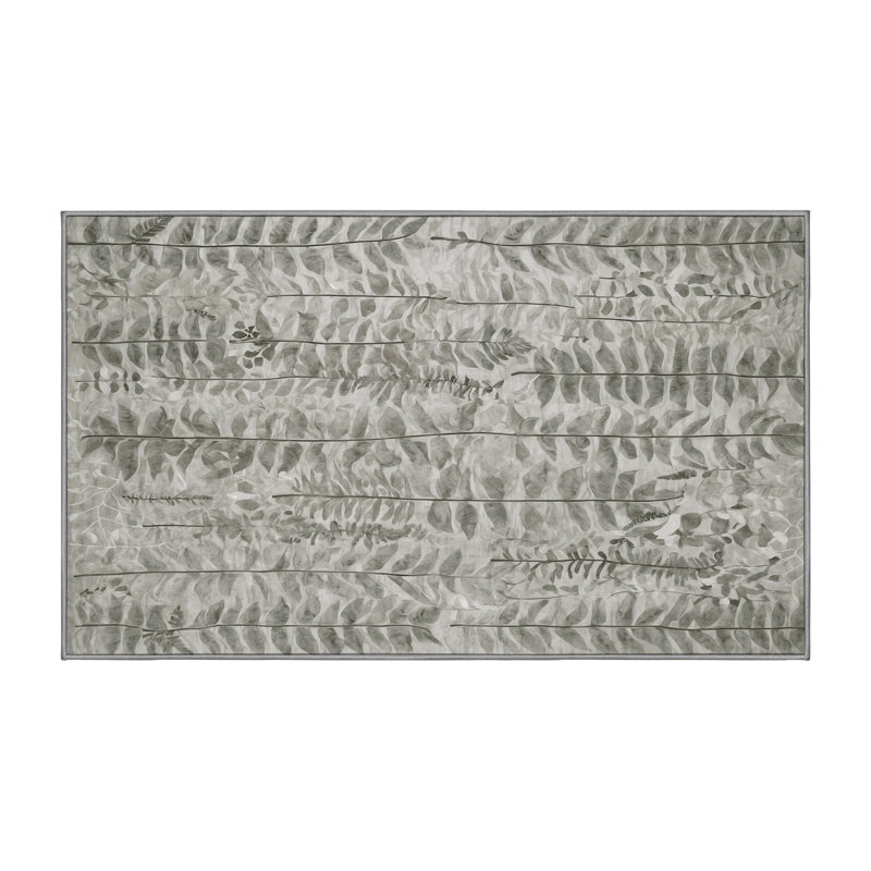 Machine Washable Gray Area Rug, Rectangle 8' x 10'