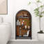 Porte d'entrée et petit espace de rangement Étagère ouverte asymétrique à 4 niveaux avec étagère de rangement verticale classique en mélamine noire-129694486