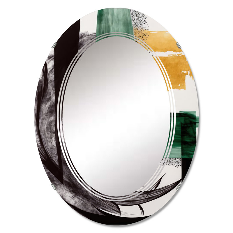 Peterjohn Modern Green Art Deco VI - Miroir mural moderne transitionnel, 36 po x 24 po