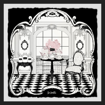 « tea time art », reproduction encadrée