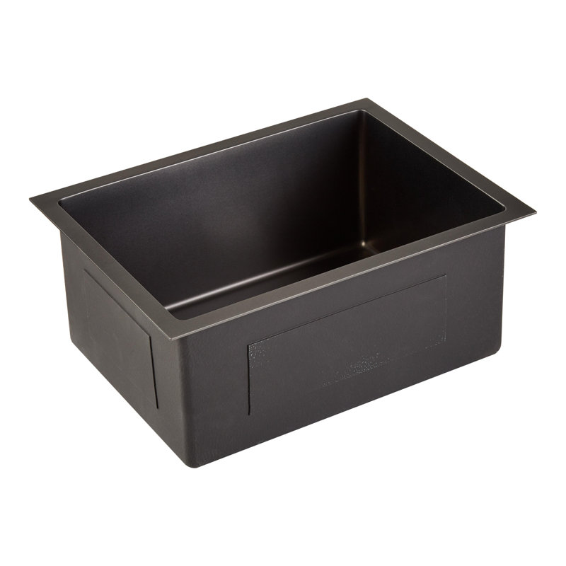 Atlas 15" L Undermount Kitchen Sink, Gunmetal Black
