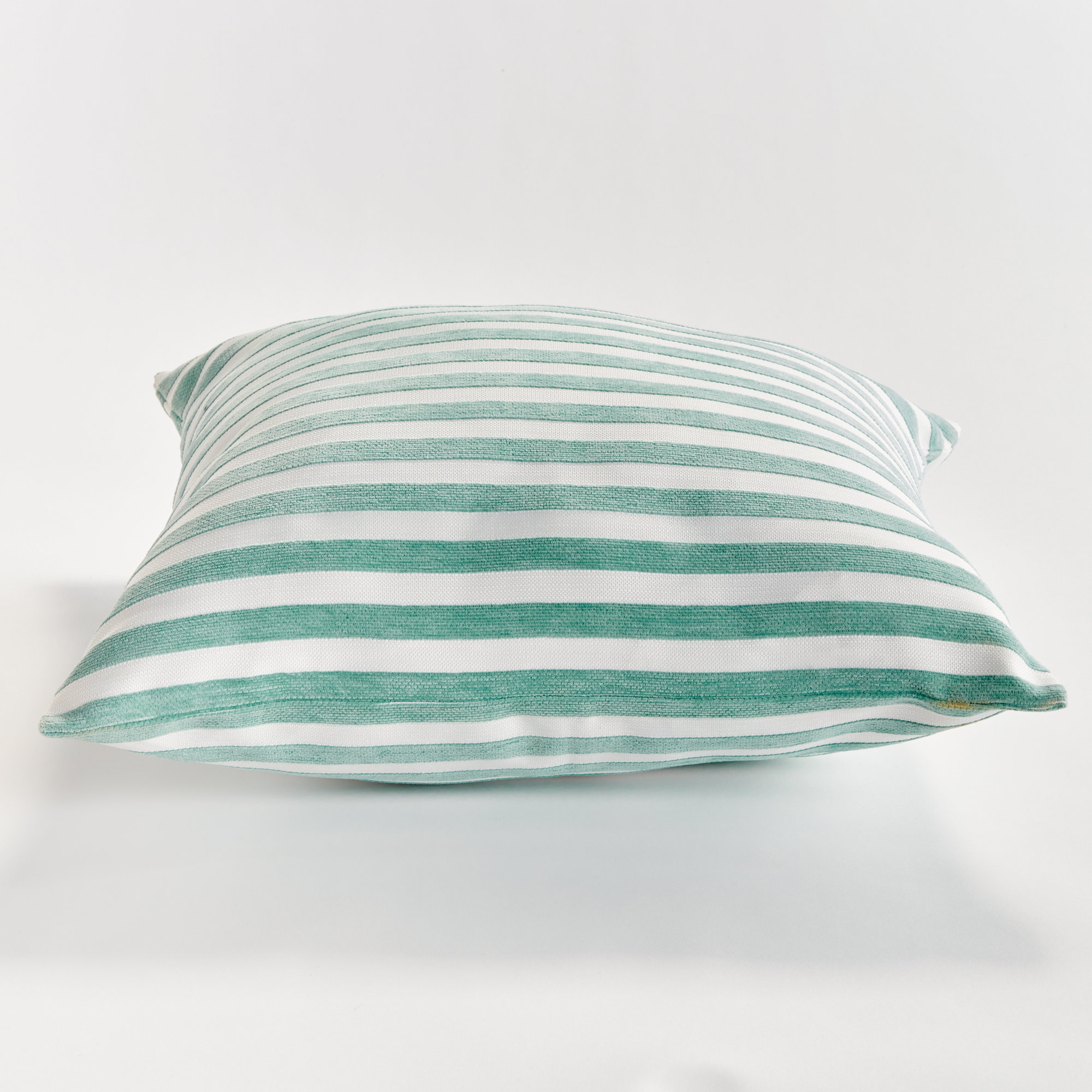 Striped Indoor/Outdoor Reversible Throw Pillow, Square 24", Seafoam
