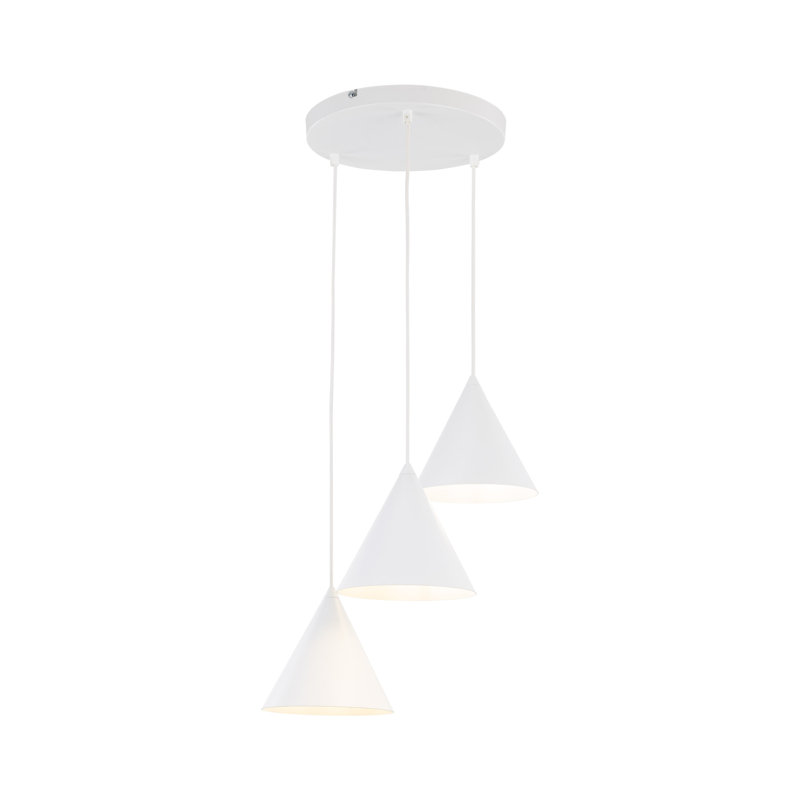 Luminaire suspendu CONO 3, Blanc, Blanc