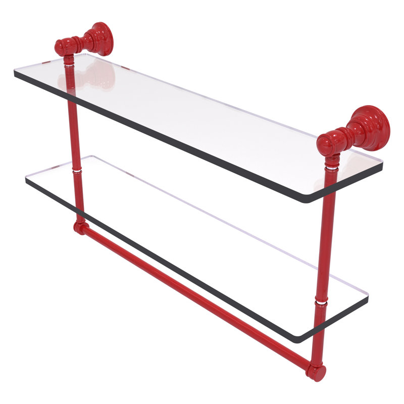 Tablette flottante 2 pièces Carolina, H 9,5 po x l 22 po x P 5,54 po, Rouge pompier