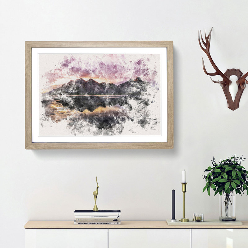 Black Sand Beach Iceland - Picture Frame Graphic Art Print, Oak Framed, 45cm H x 63cm W x 2cm D