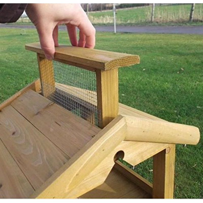 Hamburg Wood Freestanding Hopper Bird Feeder