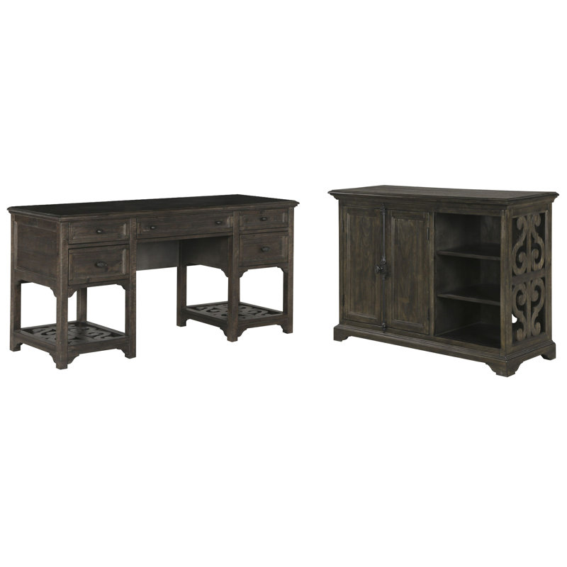 Bureau avec support pour imprimante, 2 pièces: bureau, armoire de rangement