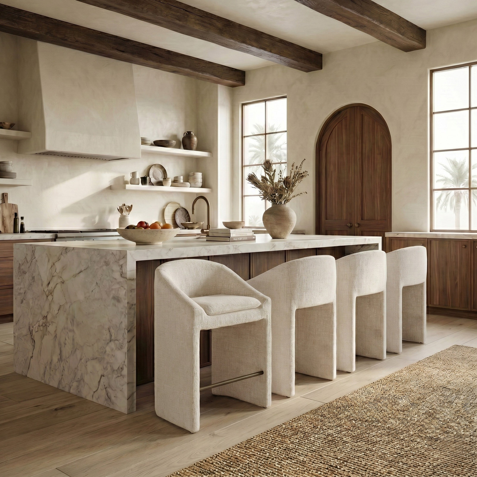 Oshawa Bar and Counter Stool, Counter Stool (26.8" Seat Height), Cream