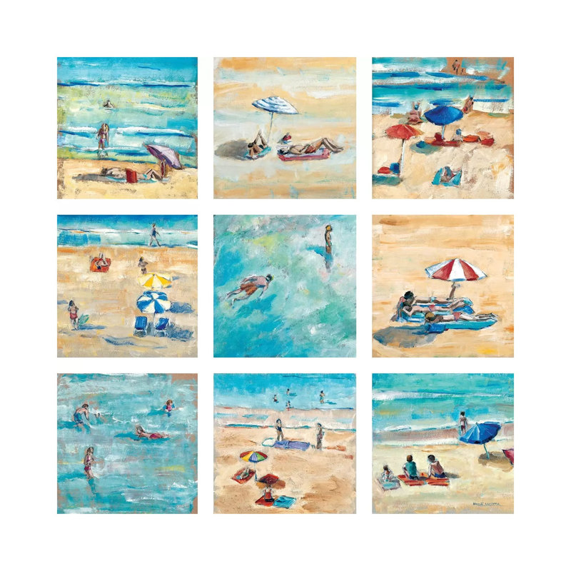 A Day at the Beach 1 Piece Wrapped Canvas Painting, 93.98 cm H x 93.98 cm W x 1.91 cm D