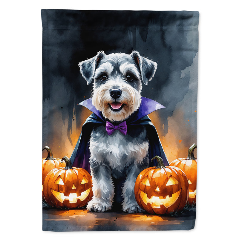 Drapeau de chiot Halloween House, Schnauzer