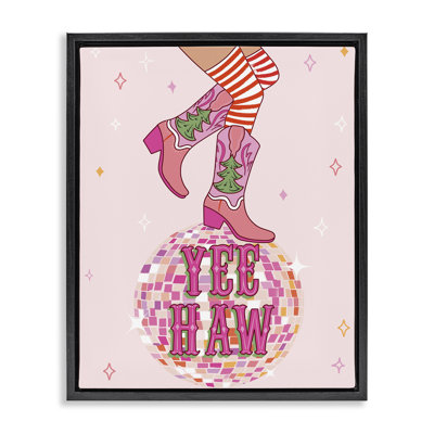Art mural sur toile Yeehaw Christmas Cowboy par Arrolynn Weiderhold